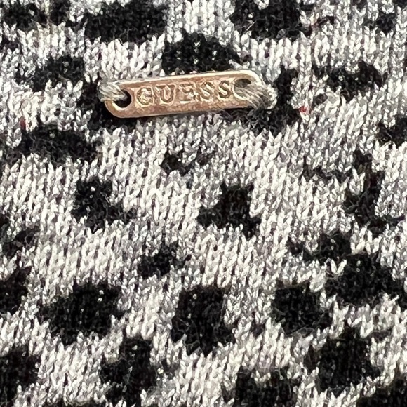 GUESS black and white Reptile Print cropped long sleeve tie front Sweater SM - Picture 5 of 15